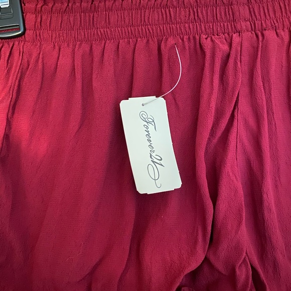 Forever 21 NWT Burgundy boho shorts relaxed fit - Picture 5 of 8